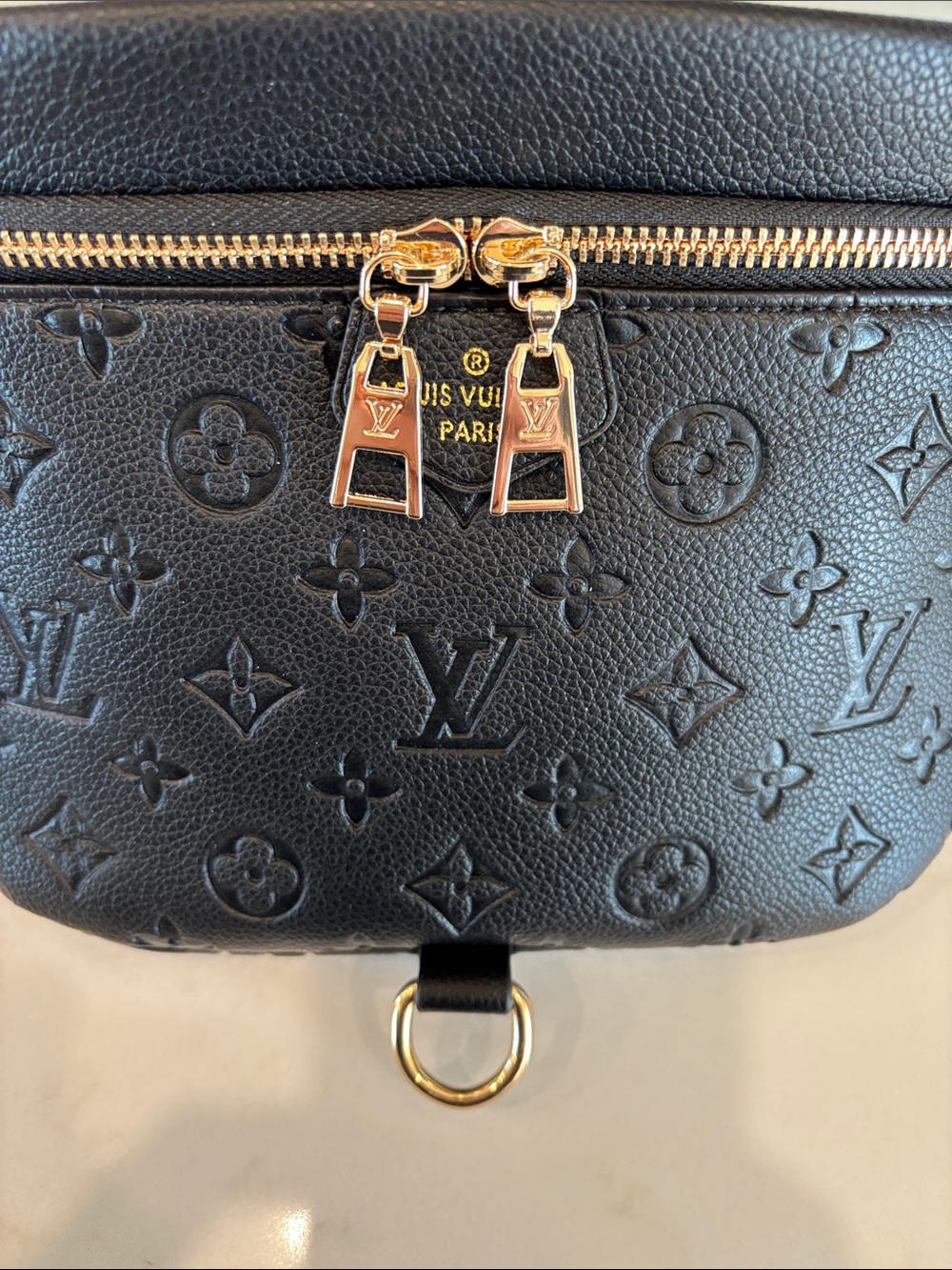 Black Monogram Empreinte Crossbody Bum Bag with Gold Hardware - Picture 2 of 14